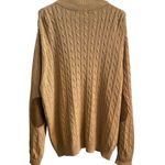 paul Fredrick tan cable knit elbow patch eclectic grandpa cotton zip cardigan Size XXL Photo 1