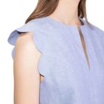 & Other Stories & OTHER STORIES / PARIS ATELIER Linen Scalloped Blouse, Size 12 Photo 1