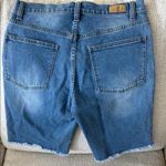 Supplies Blue Distressed Jean Shorts with Frayed Hem Photo 6