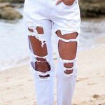 Reverse White Boyfriend Jeans Photo 0