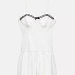 ZARA  dress mini ruffled corset lace trim white summer vacation casual Photo 10