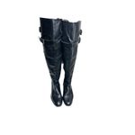 Libby Edelman  Over The Knee Black Riding Boot Size 8 Tall Zip Equestrian Style Photo 8