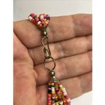 Handmade 18” Multi Color 6 Strand Seed Bead Statement Necklace Photo 2