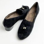 Aerosoles Black Plaid Touchpad Heel Rest Tassel Block Heels Loafers, Size 7.5 Photo 0