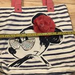 Disney parks Minnie Mouse beach tote bag blue striped sunglasses pink flower Photo 2