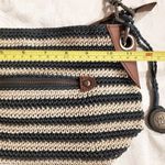 The Sak  Indio Purse Crochet Blue Cream Leather Strap Photo 4