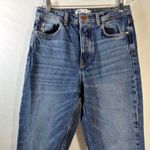 ZARA  Blue High Rise Button Fly Raw Hem Jeans Size 4 Photo 3