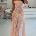 House Of CB ‎ XS D-DD  'Seren' Soft Pink Floral Lace Back Maxi Dress NWOT size XS Photo 0