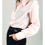 Vintage Sheer Pleated Blouse in Light Pink | Size L Size L Photo 1