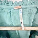 Free People  | Edie Ruffle Long Balloon Sleeve Maxi Dress Plaid Teal | Size Small Photo 9