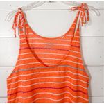 Lilu Women's Orange Striped Tie Straps Scoop Neck Tank Top Size Medium Photo 1