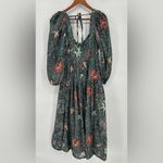 Ulla Johnson  Kemala Dress Malachite Green Poplin Cotton Long Sleeve Midi Dress 4 Photo 3