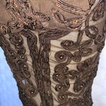 Cache RARE Brown Beaded Embroidered Collared Button Front Bolero Jacket M Photo 8