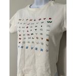 With Jean Cream Graphic T Shirt Womens Size S Cotton Short Sleeve Tee Photo 2