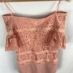 Aijek Mae Off Shoulder Lace Bodysuit Pink Size 1/xs Photo 2