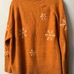 Loft Women's cognac Sweater with Snowflake Design Photo 5