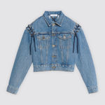 Sandro  Blue Denim jacket with lace-up details Size 34 Photo 0