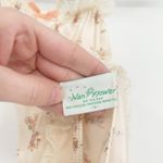 Nan Flower Coquette Vintage 90s Floral Lace Trim Garter Lingerie Cami Top Size S Tan Photo 3