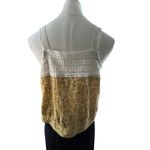 Universal Threads Universal Thread‎ Crochet Floral Blouse M Yellow Button Front Boho Cottage Photo 3