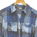 Pilcro Womens Plaid Edition The Hadley Relaxed Buttondown Shirt Blue Black XS Photo 2