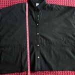Women’s Black Linen Blend Button Down Shirt Tunic Top S Loose Fit Drawstring Waist Photo 9