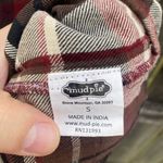 Mud Pie  Maroon Flannel Plaid Shirt Dress | S Photo 3