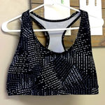 GapFit Black and Gray Abstract Polka Dot Pullover Sports Bra- Extra Large Photo 0