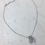 Lock & Key crystal charm silver tone necklace 18” Photo 1