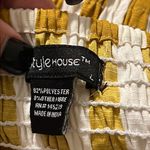 Style House  large button through mustard striped mini dress adjustable straps Photo 3