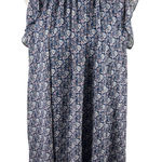 Code x Mode Code x Mode Smocked Mock Neck Sleeveless Midi Dress M Blue Floral Lined Photo 0
