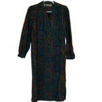 Vintage 80s modest paisley dress • paisley • multicolor • shirt dress Photo 2