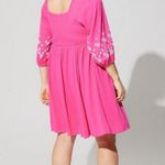 Torrid Pink Smocked Bodice Crinkle Skirt Mini Dress Sz.1 Photo 2