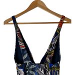 ZARA  Swimsuit Womens Small Blue Floral Print‎ Tropical One Piece Bathing Suit Photo 6