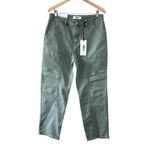 Mica Denim Women's 31 Sap Green Cargo Utility Cropped Straight Pants Stretch Photo 4