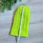Handmade  Neon Green Knit Winter Beanie Hat Photo 1