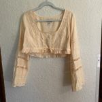 Kimchi Blue UO Light Peach Small Scarlett Eyelet Cropped Broderie Blouse Cream Photo 2