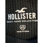 Hollister White Gray Stripe Waffle Knit Wide Relaxed Fit Long Sleeve Crop Top XS Photo 5