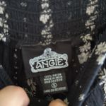 Angie Black Floral Beach Pant Flowy Wide Leg Pants Elastic Waist Pull On Small Photo 3