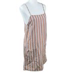 Billabong NWT Straight Round Striped Sun Mini Tank Dress Tan Size Medium Photo 7