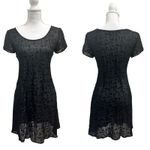 Wild Rose VTG Y2K Black Sheer Leaf Embroidery Witchy Whimsigoth Mini Dress Small Photo 1