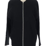 Alexander Wang  Knit Merino Wool Silk Bomber Cardigan Jacket Black Size Small Photo 0