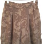 Vintage PePe pleated sheer overlay paisley tan high waisted pants S Tan Photo 2