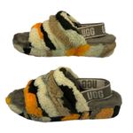 UGG  Fluff Yeah Slide Cali Collage Olive Green Camo Slippers Platform Womens 8 Photo 1