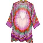 Charlie Paige Y2K Womens Sheer Beaded Tunic Top L/XL Fairy Festival Boho Artsy Indie Resort Photo 1