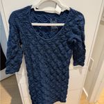 Tees by Tina Blue Ruched Bodysuit Dress Size XS Photo 3