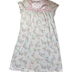 Vintage cottagecore Pink & Green Floral print lace square neckline sleeping gown Multiple Size M Photo 0