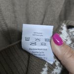 Norge Nordic Wool Blend Sweater Women's M Zip Cardigan Fair Isle Brown White Size M Photo 6