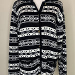 Crystal Kobe Black White Cardigan Fair Isle Sz Medium Photo 0