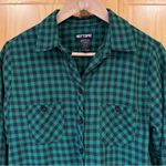 Hot Topic button front green black checkered long sleeve shirt size medium Photo 4