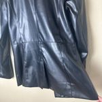 Laundry by Shelli Segal Black Faux Leather Blazer Jacket Size Medium Photo 5